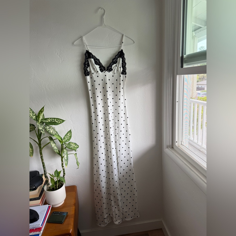 White polka dot dress